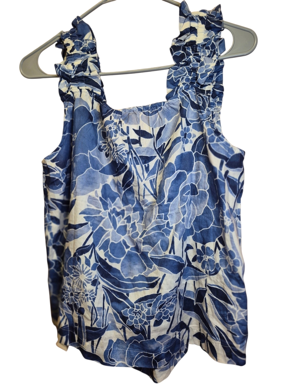 GAP Blue Floral Ruffle-Strap Tank - Picture 2 of 4